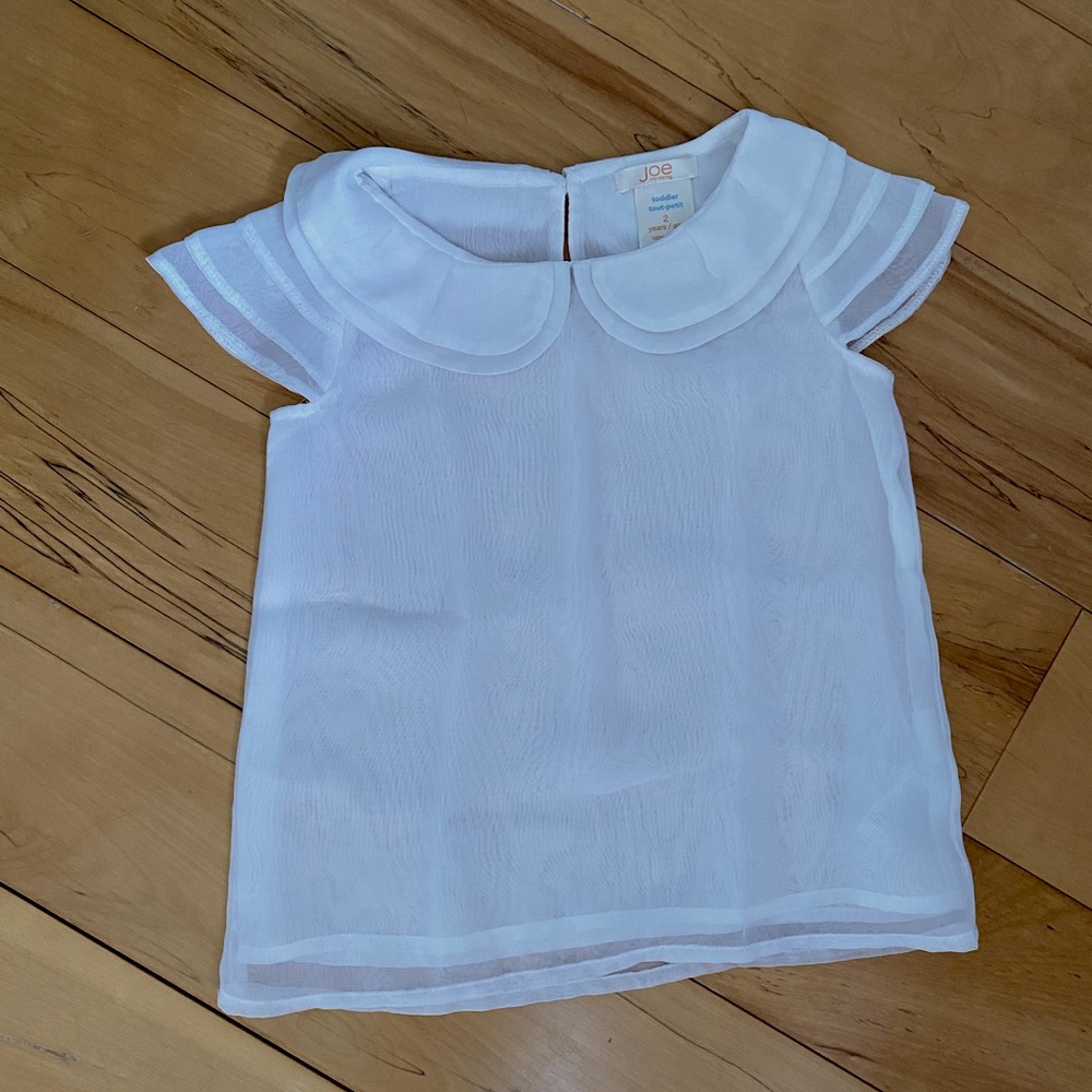 $8 or 3/$20* Joe Fresh sz 2 girls short sleeve blouse with Peter Pan collar